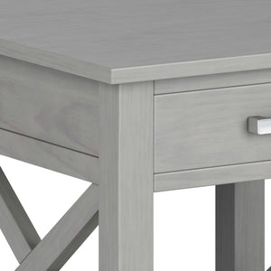 English Elm Kitchener Fog Grey End Table - Handcrafted Solid Wood With Storage, Modern Farmhouse Charm & Style B136P158761