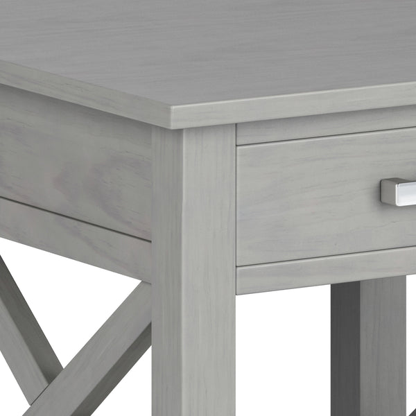 English Elm Kitchener Fog Grey End Table - Handcrafted Solid Wood With Storage, Modern Farmhouse Charm & Style B136P158761
