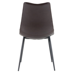 VIG Furniture Gilliam Modern Brown Leatherette Dining Chair Set Of 2 With Tapered Black Iron Legs, 18" Seat Height VGHR3260-BRN