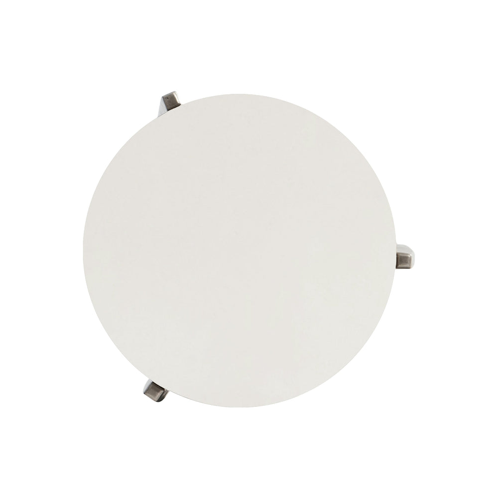 Bernhardt Bernhardt Faux Stone Aventura Accent Table In Tusk With Frosted Nickel Base, Compact Elegant Design 318123