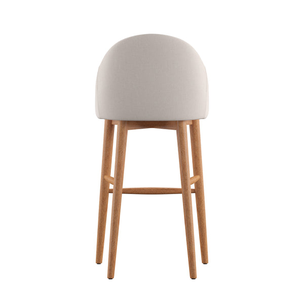 Homelegance By Top-Line Montague Mid-Century Wood Bar Height Stools (Set of 2) Beige Rubberwood