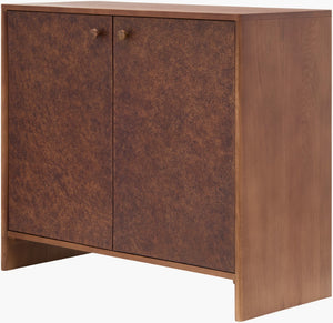 Surya Gelina Timeless Elegance 31"H X 36"W Solid Oak Cabinet - Stylish, Functional Home Storage Solution Top, Brown Oak,Metal,Oak Gin001-313616