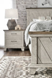 English Elm Steve Silver - Bear Creek - Queen Bed - Whitewashed Gray