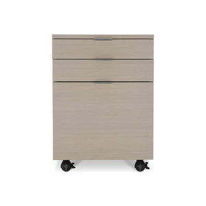 Bernhardt Bernhardt Axiom File Cabinet - 3-Drawer Mobile Storage, Linear Grey Woodgrain, Sleek Metal Hardware (24.5"H) D13504