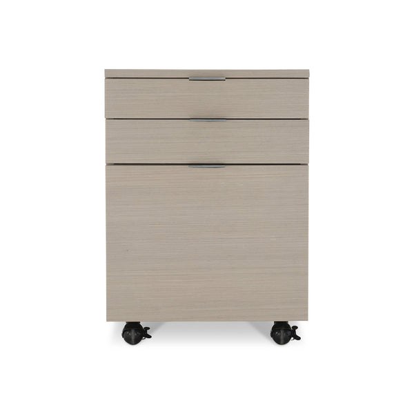 Bernhardt Bernhardt Axiom File Cabinet - 3-Drawer Mobile Storage, Linear Grey Woodgrain, Sleek Metal Hardware (24.5"H) D13504