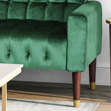 Christopher Knight Home® - Noble House - Hertford Tufted Velvet Sofa with Gold Tipped Tapered Legs