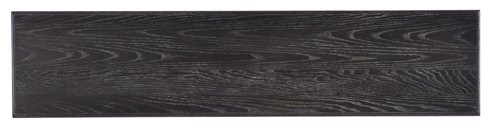 Hooker Furniture Commerce Oak-Veneer Console Table With Arched Metal Base, Two-Tone Black & Silver Finish, 68" 7228-85011-99