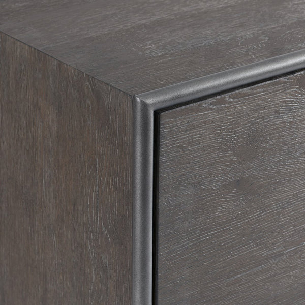 Bernhardt Bernhardt Outline Buffet With Wire-Brushed Oak, Textured Steel Frame, Soft-Close Drawers & Shelves 360135