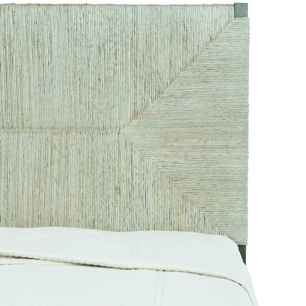Bernhardt Bernhardt Alannis Queen Woven Panel Bed With Rustic Grey Oak Frame And Abaca Headboard Detail K1409