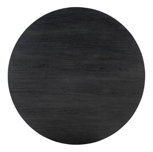 Hooker Furniture Chapman Charred Black Shou Sugi Ban Round Cocktail Table — Art Deco Curves, Lower Shelf, Forged Pewter Finish 6033-80111-99