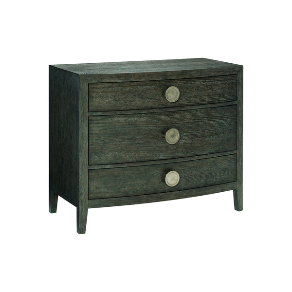 Bernhardt Bernhardt Linea Bowfront Bachelor's Chest Cerused Charcoal — Rustic Modern Wire-Brushed Oak Storage 384230B
