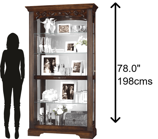 Hekman Furniture 680445 Howard Miller Curio Cabinet - Elegant Display Case With Adjustable Lighting & Shelves Hampton Cherry Hartland Curio Cabinet 680445