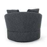 Christopher Knight Home® - Noble House - Smyrna Contemporary Upholstered Swivel Club Chair, Charcoal and Black