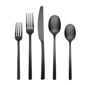 Lenox Cambridge Beacon Black Satin 20-Piece Flatware Set NO COLOR METAL 286620HGY12XR