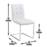 Steve Silver Escondido White Leatherette Side Chair, Set of 2 ED480SW