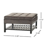 Christopher Knight Home® - Noble House - Miriam Ottoman with Storage and Bottom Rack