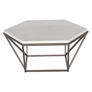 Steve Silver Corvus White Marble Top Hexagon CV200C