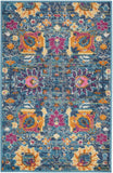 Nourison Passion PSN01 Machine Made Power-loomed No Border Indoor Only Bohemian Transitional Rug Denim, Denim 100% Polypropylene 99446387509