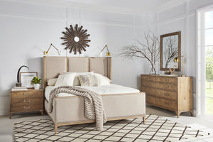 A.R.T. Furniture Passage Mirror - Transitional Natural Oak Design With Beveled Edges And Metal Brackets For Elegance Brown Ash Solids,Knotty Oak Veneers,Metal,Glass 287120-2302