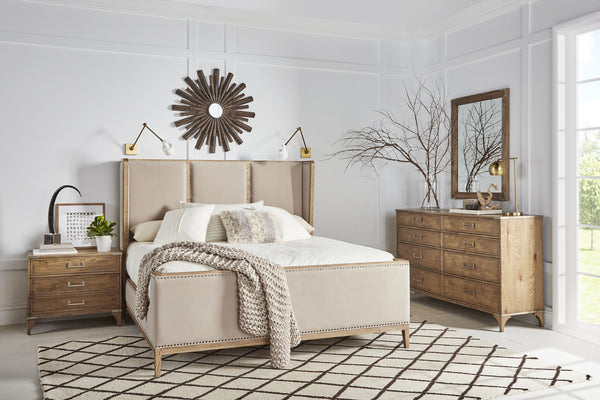 A.R.T. Furniture Passage Mirror - Transitional Natural Oak Design With Beveled Edges And Metal Brackets For Elegance Brown Ash Solids,Knotty Oak Veneers,Metal,Glass 287120-2302