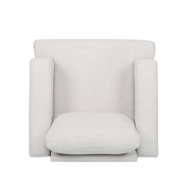 English Elm Christopher Knight Home® - CLUB Chair Beige Fabric Upholstered Accent Seat with Silver Iron Legs, Cozy Modern Comfort 32"W 71569.00