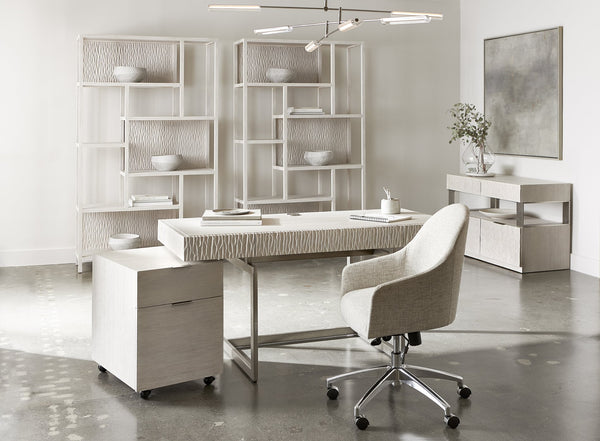 Bernhardt Bernhardt Weathered Bone Alesio File Credenza With Chiseled Drawer Fronts, Nickel Accents, 48"W X 30"H D15914