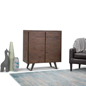 English Elm Lowry - Handcrafted Medium Storage Cabinet With Rustic Charm And Adjustable Shelves In Charcoal Brown B136P158855