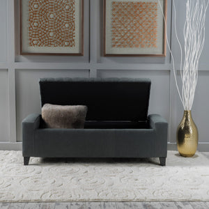 English Elm Guernsey Tufted Storage Ottoman with Lift Top Hidden Compartment for Living Rooms 59336.00DGY