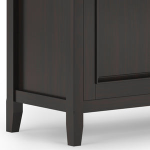 English Elm Amherst Wide 3-Door Storage Cabinet - Handcrafted Hickory Brown With Adjustable Shelves & Style B136P158350