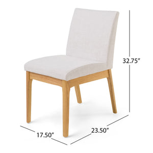 English Elm Dining Chair Set of Two Armless Upholstered Seats with Rubberwood Legs Modern Style 58924.00LBE