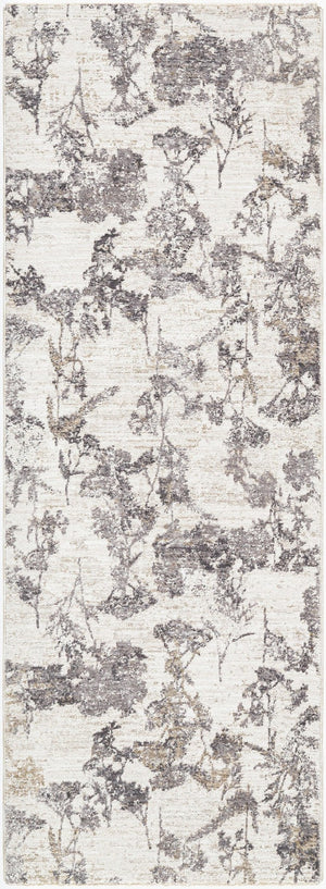 Livabliss Gakko Machine Woven Polyester Area Rug with Fringe for Industrial Rustic Living Rooms Cream, Gray 2'7" x 10' GKK2301-2710