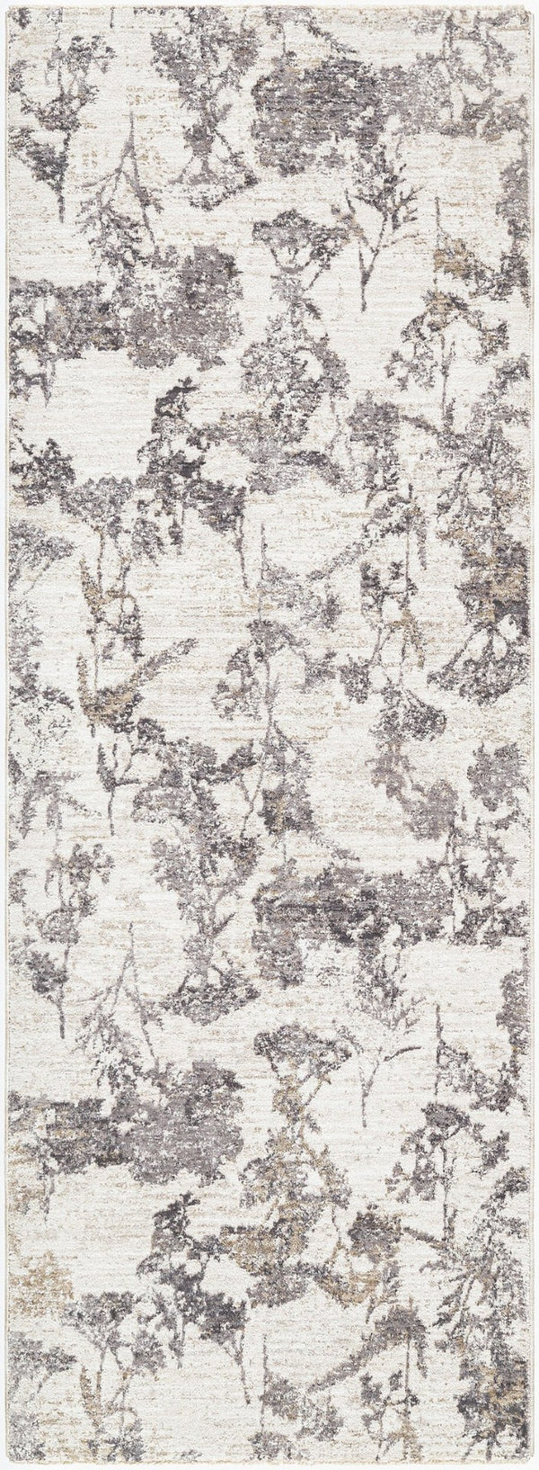 Livabliss Gakko Machine Woven Polyester Area Rug with Fringe for Industrial Rustic Living Rooms Cream, Gray 2'7" x 10' GKK2301-2710