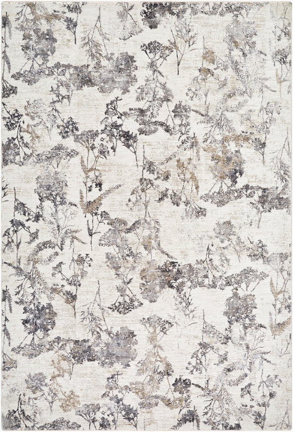 Livabliss Gakko Machine Woven Polyester Area Rug with Fringe for Industrial Rustic Living Rooms Cream, Gray 10' x 13'11" GKK2301-101311