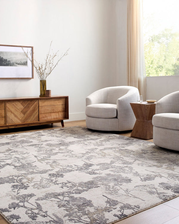 Livabliss Gakko Machine Woven Polyester Area Rug with Fringe for Industrial Rustic Living Rooms Cream, Gray 10' x 13'11" GKK2301-101311