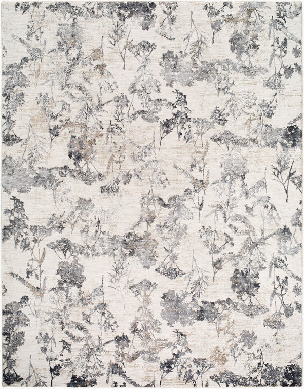 Livabliss Gakko Machine Woven Polyester Area Rug with Fringe for Industrial Rustic Living Rooms Cream, Gray 7'10" x 10'2" GKK2301-710102
