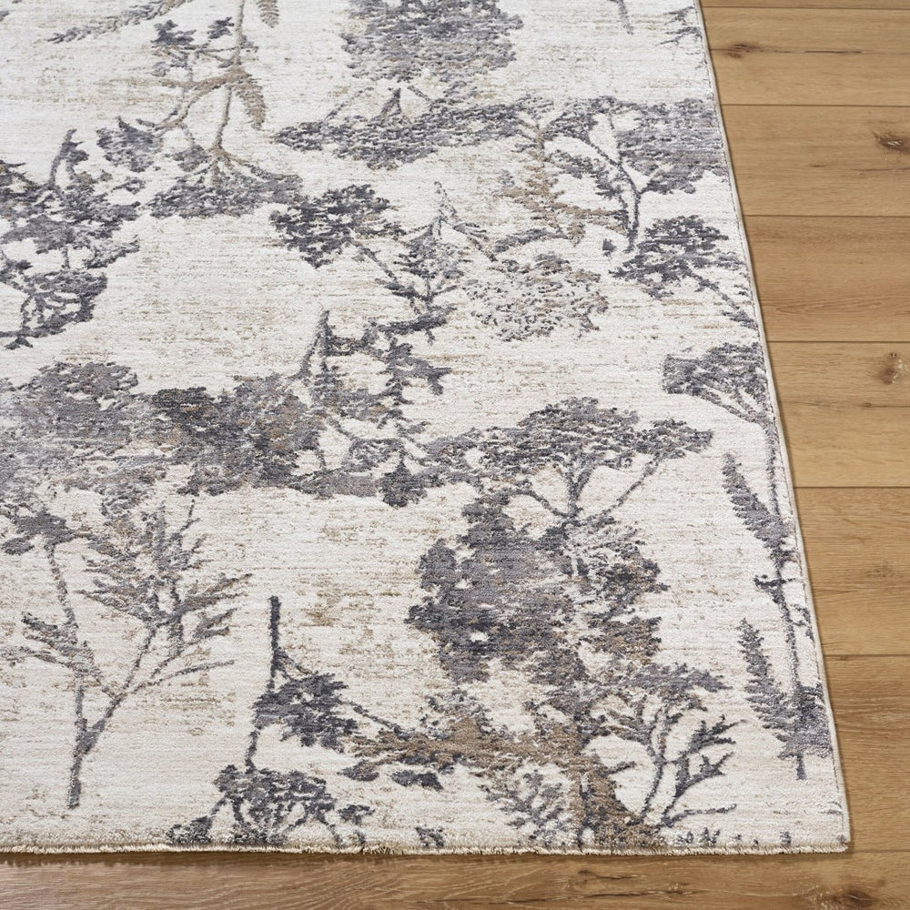 Livabliss Gakko Machine Woven Polyester Area Rug with Fringe for Industrial Rustic Living Rooms Cream, Gray 5'3" x 5'3" GKK2301-53RD