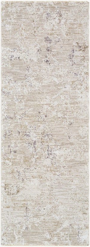 Livabliss Gakko Machine Woven Polyester Area Rug with Fringe for Rustic Industrial Living Rooms Charcoal, Ivory 2'7" x 10' GKK2302-2710