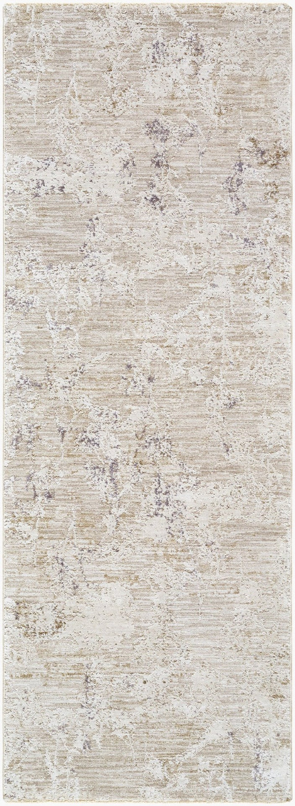 Livabliss Gakko Machine Woven Polyester Area Rug with Fringe for Rustic Industrial Living Rooms Charcoal, Ivory 2'7" x 10' GKK2302-2710