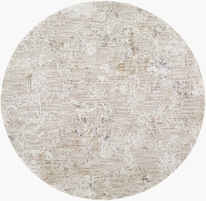 Livabliss Gakko Machine Woven Polyester Area Rug with Fringe for Rustic Industrial Living Rooms Charcoal, Ivory 5'3" x 5'3" GKK2302-53RD