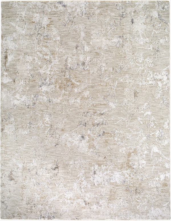 Livabliss Gakko Machine Woven Polyester Area Rug with Fringe for Rustic Industrial Living Rooms Charcoal, Ivory 5' x 7'5" GKK2302-575