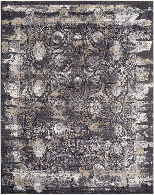 Livabliss Gakko Medallion Area Rug Machine Woven Polyester Pile Traditional Style Living Room Black, Ivory 5' x 7'5" GKK2303-575