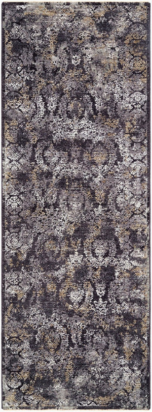 Livabliss Gakko Medallion Area Rug with Fringe Traditional Pattern for Living Room Dining Black, Gray 2'7" x 10' GKK2304-2710