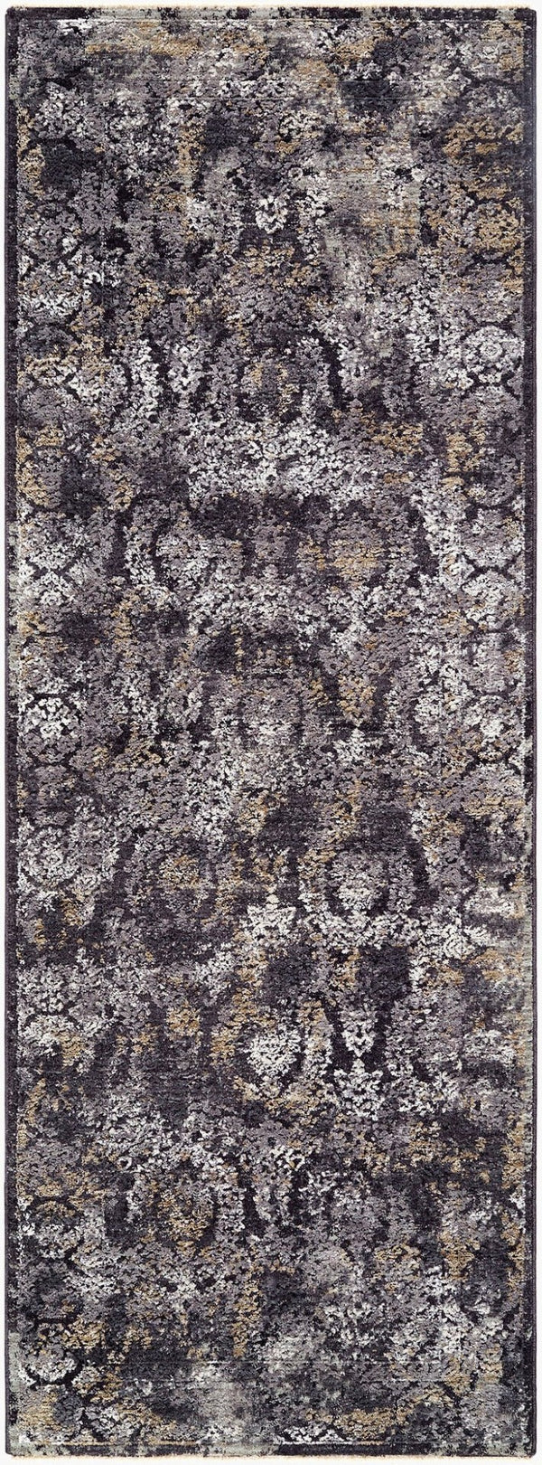 Livabliss Gakko Medallion Area Rug with Fringe Traditional Pattern for Living Room Dining Black, Gray 2'7" x 10' GKK2304-2710