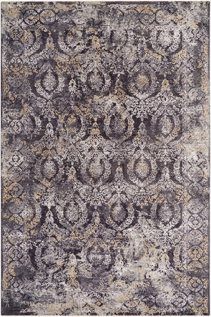 Livabliss Gakko Medallion Area Rug with Fringe Traditional Pattern for Living Room Dining Black, Gray 2' x 2'11" GKK2304-2211