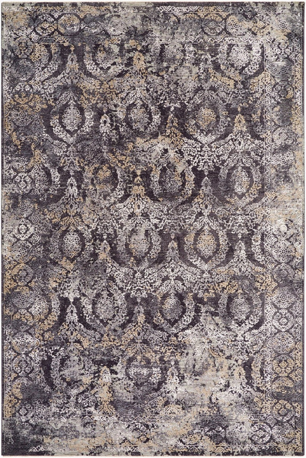 Livabliss Gakko Medallion Area Rug with Fringe Traditional Pattern for Living Room Dining Black, Gray 2' x 2'11" GKK2304-2211