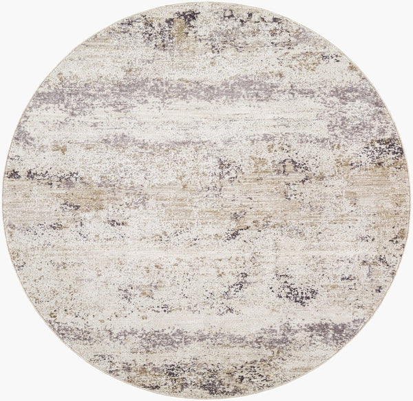 Livabliss Gakko Machine Woven Polyester Area Rug with Fringe for Living and Dining Rooms Ivory, Cream 7'10" x 7'10" GKK2306-710RD