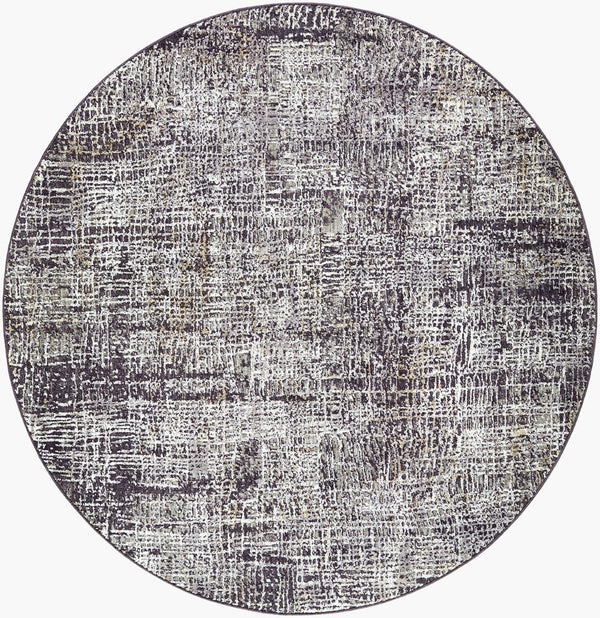 Livabliss Gakko Machine Woven Polyester Area Rug with Fringe for Living and Dining Spaces Black, Ivory 5'3" x 5'3" GKK2307-53RD