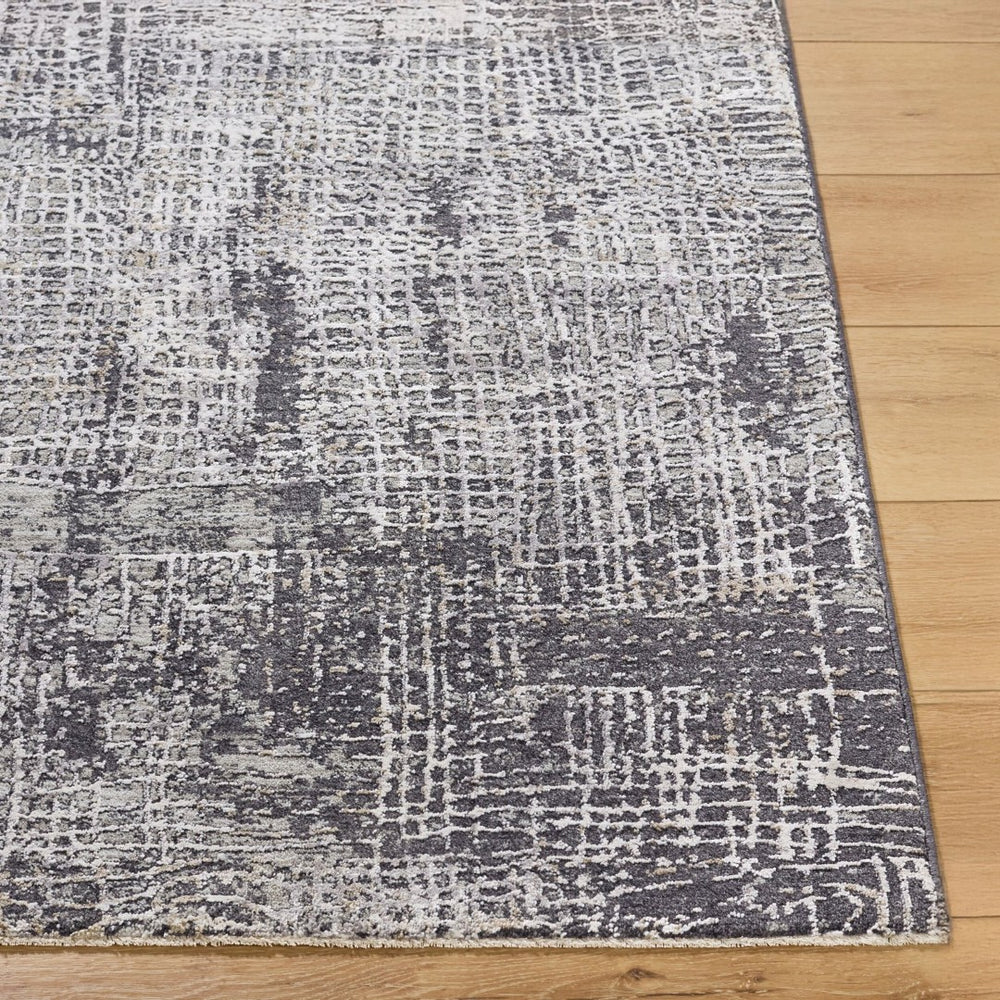 Livabliss Gakko Machine Woven Polyester Area Rug with Fringe for Living and Dining Spaces Black, Ivory 7'10" x 10'2" GKK2307-710102