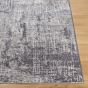 Livabliss Gakko Machine Woven Polyester Area Rug with Fringe for Living and Dining Spaces Black, Ivory 2'7" x 7'3" GKK2307-2773