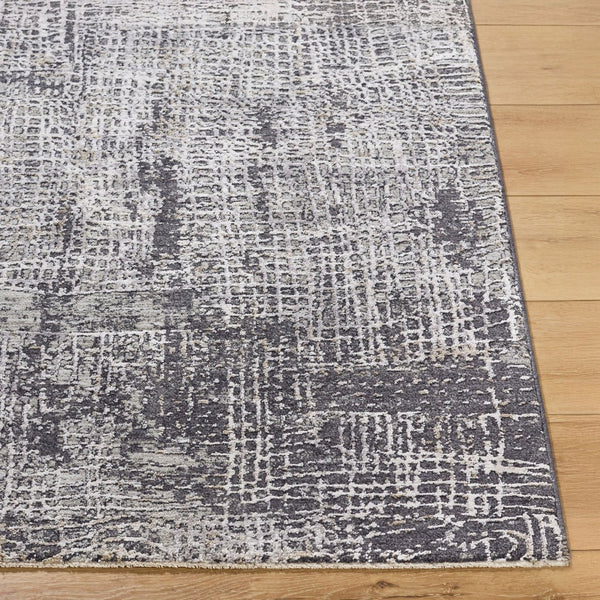 Livabliss Gakko Machine Woven Polyester Area Rug with Fringe for Living and Dining Spaces Black, Ivory 2'7" x 7'3" GKK2307-2773
